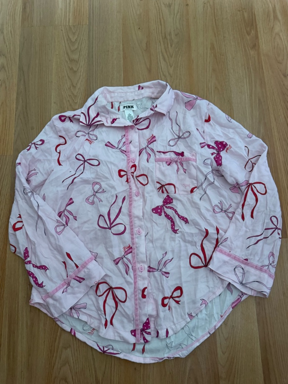 PINK Victoria's Secret Pink Bow-Print Pajama Set - Picture 3 of 4